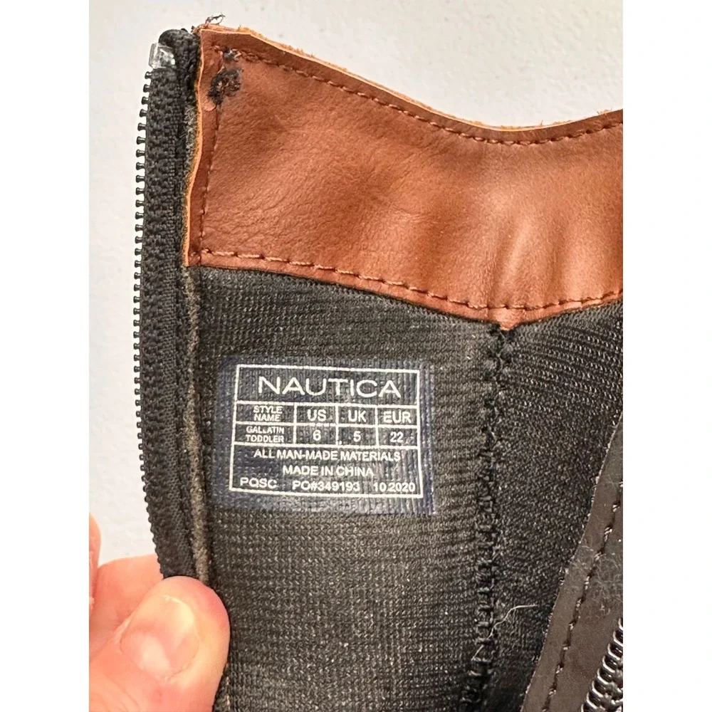 Nautica Kids Size 6 Black Brown Riding‎ Boots Decorative Metallic Ring Western